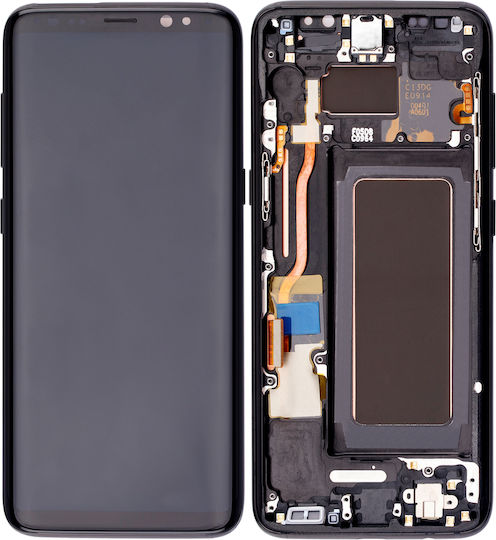 OLED Montage Rahmen Samsung Galaxy S8 Makel Grad B Mitternachts-Schwarz