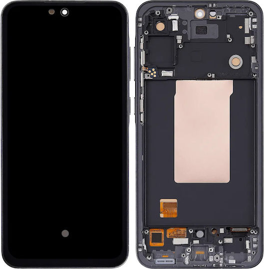 OLED Ersatzbildschirm mit Rahmen Samsung Galaxy A56 5G A566 2025 6,62" Aftermarket Plus Graphit
