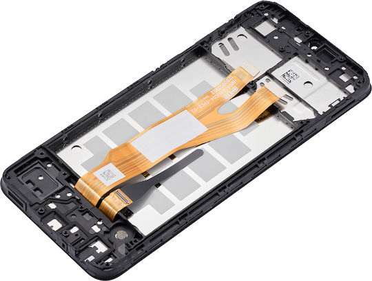 LCD Ersatzbildschirm mit Rahmen Samsung Galaxy A03 Core A032 2021 Service Pack Schwarz