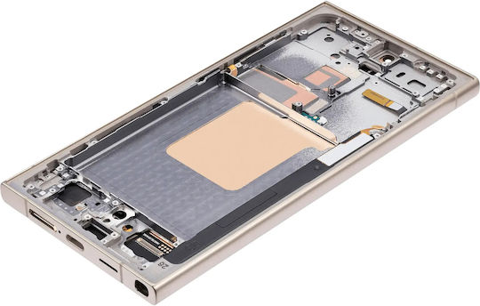 OLED Ersatzbildschirm mit Rahmen Samsung Galaxy S24 Ultra Service Pack Titan Gelb
