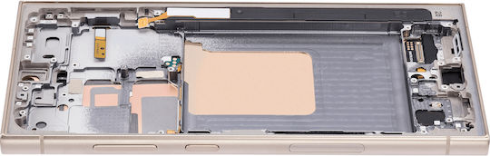 OLED Ersatzbildschirm mit Rahmen Samsung Galaxy S24 Ultra Service Pack Titan Gelb