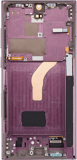 OLED Ersatzbildschirmrahmen Samsung Galaxy S22 Ultra 5G Service Pack Burgunder