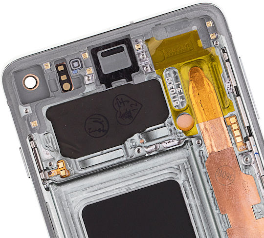 OLED Ersatzbildschirm mit Rahmen Samsung Galaxy S10 Service Pack Prisma Grün