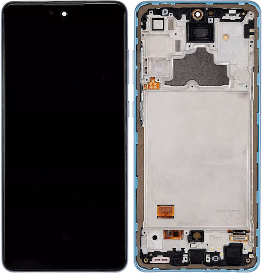 Oled Assembly Frame Samsung Galaxy A72 A725 2021 Aftermarket Plus Awesome Blue
