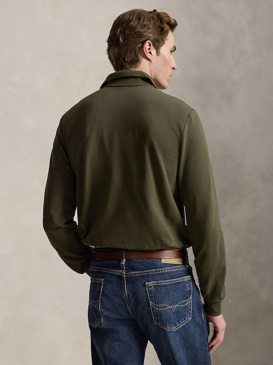 Custom Polo Herrenbluse Olive