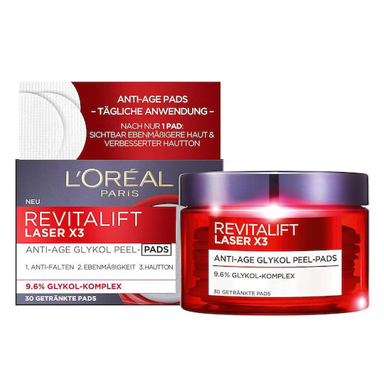 L'Oreal Paris Peeling Pads Προσώπου 30τμχ