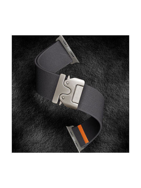 Apple Watch 42 44 45 46 49 mm Xdfind Парашутна Каишка Еластичен Нейлон Тъмно Сив