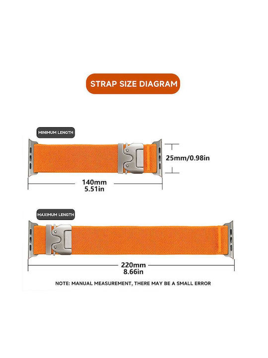 Apple Watch 42 44 45 46 49mm Xdfind Αλεξίπτωτο Λουράκι Ελαστικό Νάιλον Χαρακτηριστικό Πράσινο