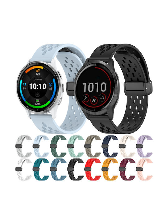 Каишка Garmin Forerunner 255 265 Vivoactive 4/venu 2 22mm Силиконова Магнитна Закопчалка Starlight