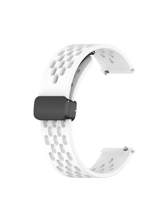 Каишка Garmin Forerunner 255 265 Vivoactive 4/venu 2 22mm Силиконова Магнитна Закопчалка Бяла Каишка Garmin Forerunner 255 265 Vivoactive 4/venu 2 22mm Силиконова Магнитна Закопчалка Бяла