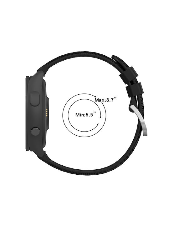 Каишка Garmin Forerunner 255 265 Vivoactive 4/venu 2 22mm Силиконова Релефна Черна