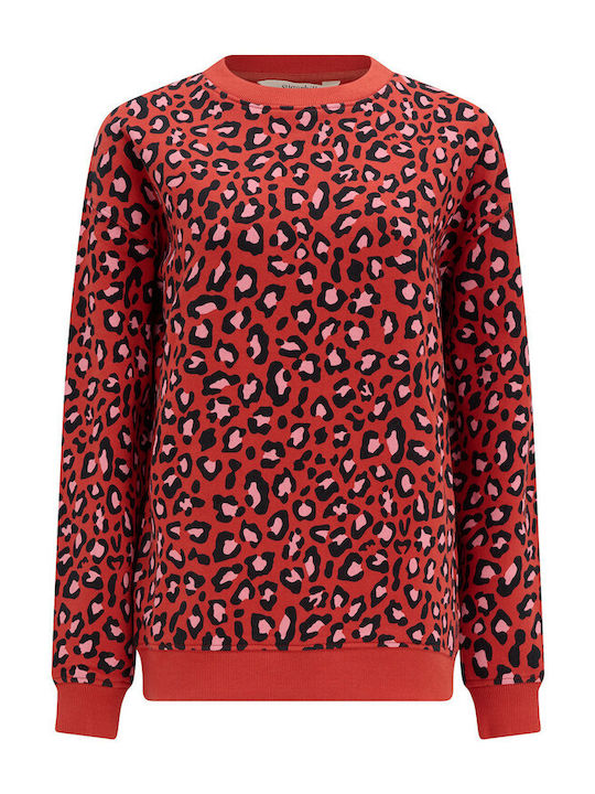 Damen Bluse Tierdruck Rost