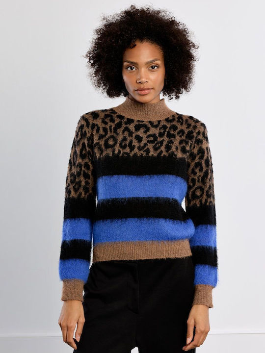 Women's Sweater Animal Print Brown