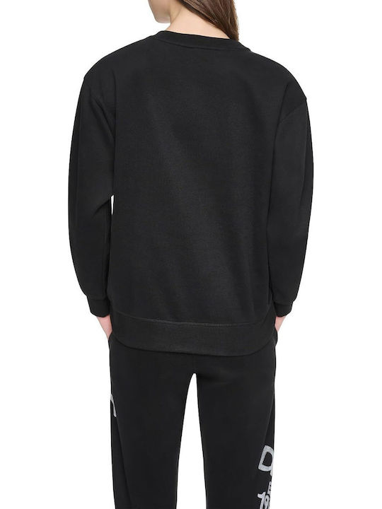 DKNY Women's Cotton Hooded Sweater Black