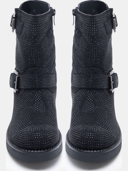 Suede Women's Ankle Boots Black