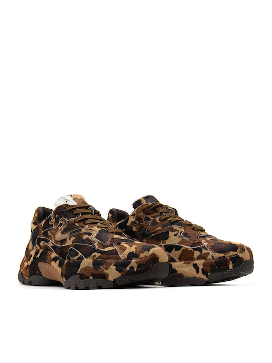 Addict Bis Women's Chunky Sneakers Brown Black Beige