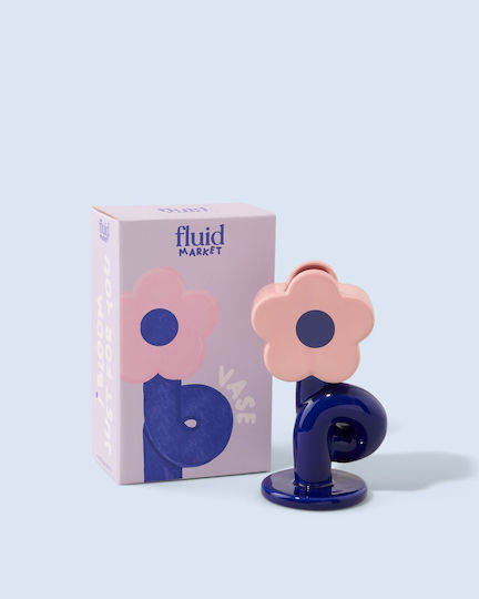 Fluid Market Βάζο Ροζ 13x10xΥ21cm Fluid Market Βάζο Ροζ 13x10xΥ21cm