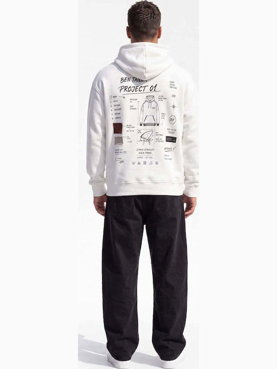 Sweatshirt With Hood Ecru