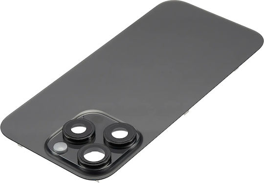 Back Glass W Magsafe Magnet & Nfc & Flashlight Flex Iphone 16 Pro No Logo Aftermarket Black Titanium
