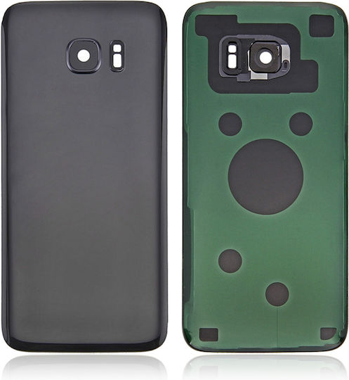 Back Cover Glass Camera Lens Samsung Galaxy S7 Edge No Logo Aftermarket Plus Black