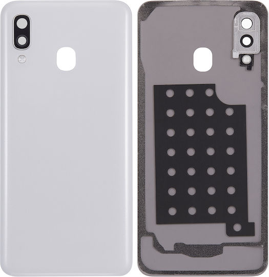 Задно Стъклено Капаче За Камера Съвместимо Samsung Galaxy A40 A405 2019 Следпазарно Плюс Бяло