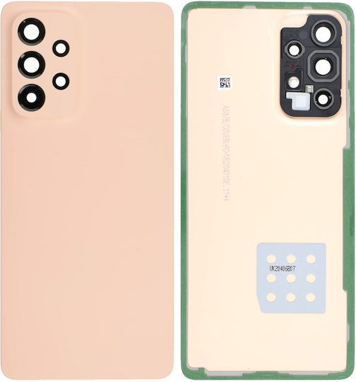 Задно Стъкло Капак Обектив Камера Samsung Galaxy A53 5g A536 2022 Сервизен Комплект Праскова