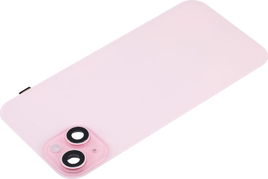 Rückglas W Magsafe Magnet Nfc und Taschenlampen Flex iPhone 15 Plus Kein Logo Aftermarket Rosa