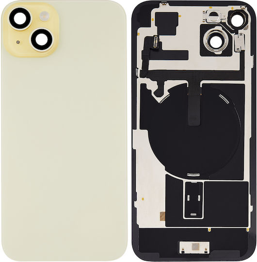 Back Glass W Magsafe Magnet & Nfc & Flashlight Flex iPhone 15 Plus Kein Logo Aftermarket Gelbes
