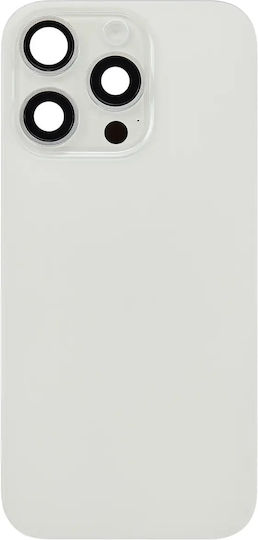 Back Glass W Magsafe Magnet & Nfc & Flashlight Flex iPhone 16 Pro Kein Logo Aftermarket Weiß Titanium