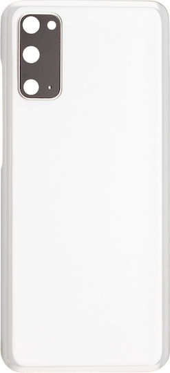 Back Cover Glass Camera Lens Samsung Galaxy S20 5g No Logo Aftermarket Plus Cloud White