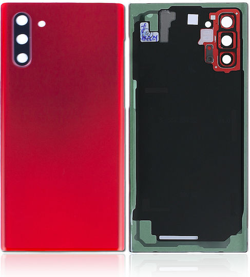 Back Cover Glass Camera Lens Samsung Galaxy Note 10 No Logo Aftermarket Plus Aura Red