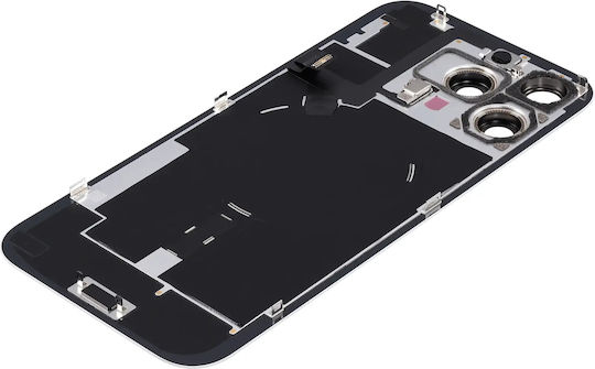 Back Glass W Magsafe Magnet Und Nfc Und Taschenlampe Flex Für iPhone 17 Pro Max Service Pack Weiß Titanium