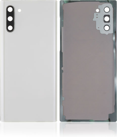 Rückseitiges Glas Kameralinse Samsung Galaxy Note 10 Ohne Logo Aftermarket Plus Aura Weiß