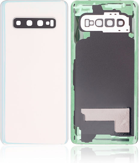 Back Cover Glass Kameraobjektiv Samsung Galaxy S10 Service Pack Prisma Weiß