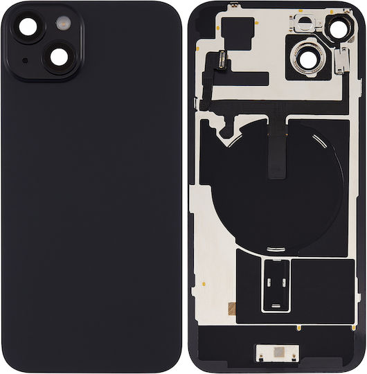 Back Glass W Magsafe Magnet & Nfc & Flashlight Flex iPhone 15 Plus Kein Logo Aftermarket Schwarzes
