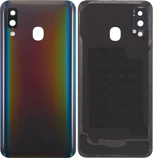 Back Cover Glass Camera Lens Compatible Samsung Galaxy A40 A405 2019 Aftermarket Plus Black