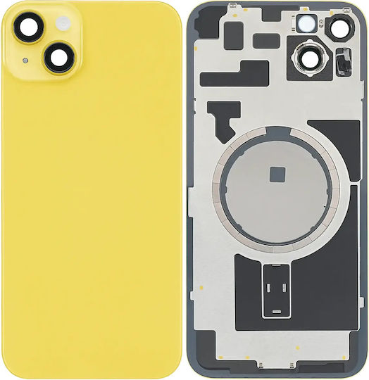 Back Glass W Magsafe Magnet Iphone 14 Plus Aftermarket Yellow No Logo