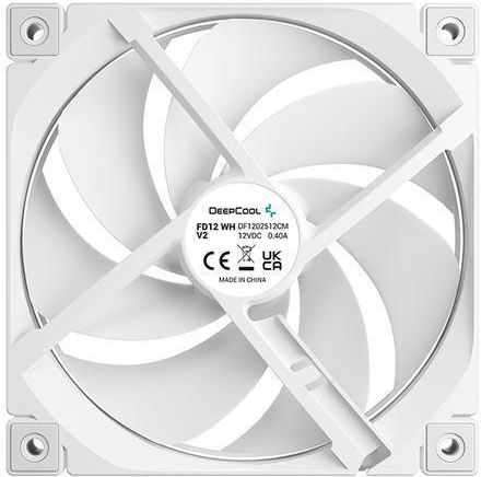 FD12 Wh V2 Case Fan 120mm (2500rpm / 79cfm) Without LED Lighting and 4-Pin PWM Connection White Edition