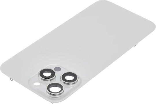 Rückglas W Magsafe Magnet iPhone 15 Pro Max Kein Logo Aftermarket Weiß Titanium