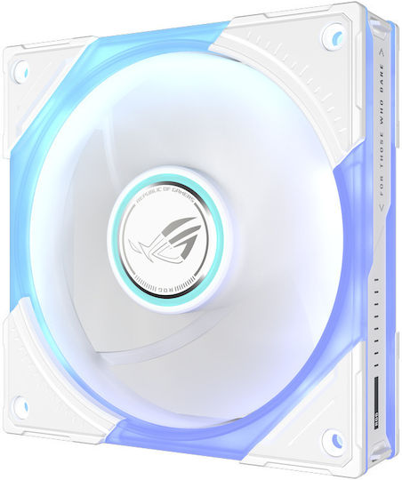 Rog Eurux GR120 Reverse Blade Case Fan 2200rpm 70cfm with ARGB Lighting and 4-Pin PWM Connection White Edition