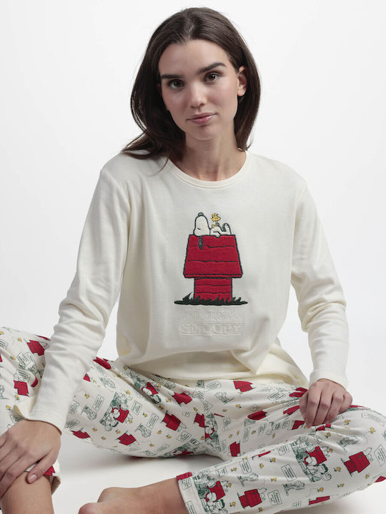 Admas Winter Women's Ecru Pyjama Set
