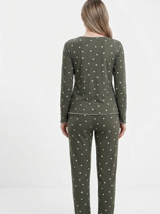 Soccus Winter Damen Schlafanzug Set Grau