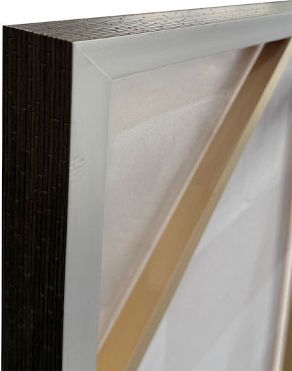 Linee Decorative Framed Painting 80x120x4cm Canvas Eucalyptus Light Gray Wood 1pc