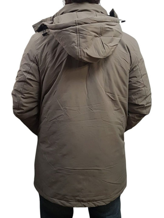 Geacă De Piele De Iarnă Khaki