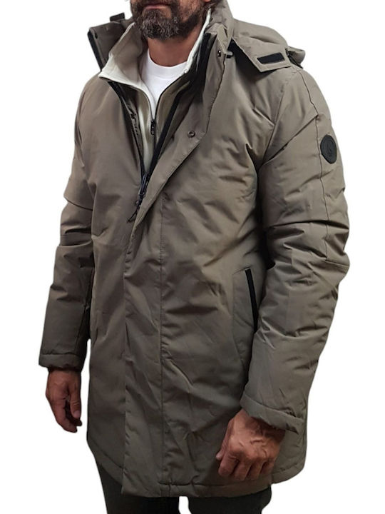 Geacă De Piele De Iarnă Khaki