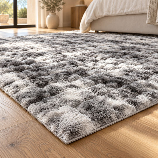 My Home Luxury Rutschfester Rechteckiger Zotteliger Teppich Grau 80x140cm