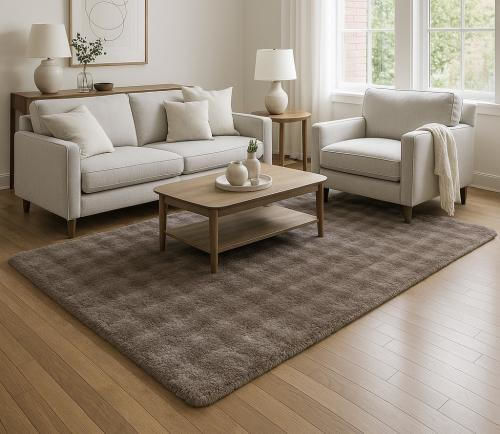 Linea Home Αντιολισθητικό Χαλί Ορθογώνιο Γούνινο Moka 150x190cm