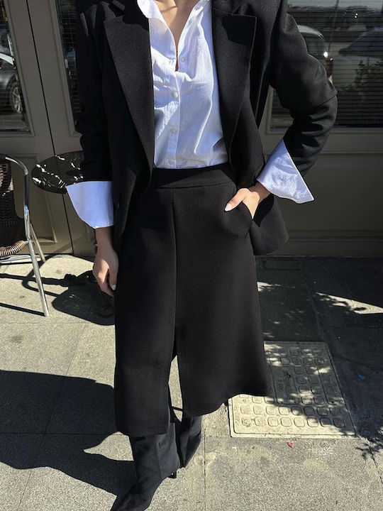 Pantaloni Dama Din Țesătură Negru