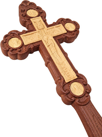 Wooden Orthodox Blessing Cross Double-Sided 26cm