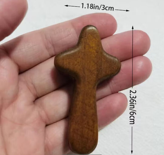 Handmade Wooden Cross Pendant – 6 Cm